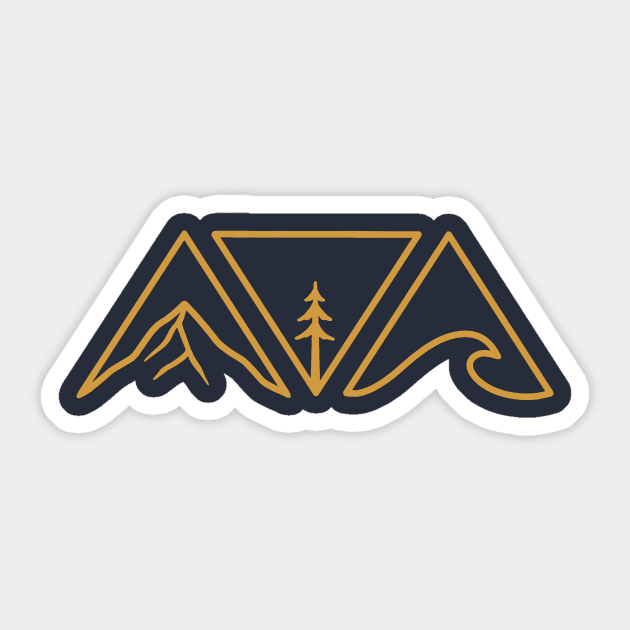 Nature Triangles - Golden Version Sticker by SommersethArt